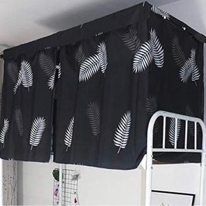Black and White Leaf Print Bed Canopy
